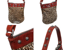 Load image into Gallery viewer, 極美品 CHROME HEARTS クロムハーツ ミニハンドバッグ クロスボール ハラコレザー レオパード シルバー金具 中古 4b009845