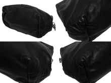 Load image into Gallery viewer, 極美品 CHROME HEARTS クロムハーツ ポーチ コスメティックケース BSフレア ダガー ブラック シルバー金具 中古 4b009846