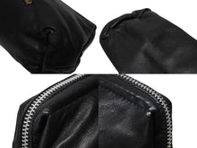 Load image into Gallery viewer, 極美品 CHROME HEARTS クロムハーツ ポーチ コスメティックケース BSフレア ダガー ブラック シルバー金具 中古 4b009846
