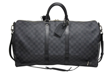 極美品 LOUIS VUITTON ルイヴィトン キーポルバンドリエール55 ボストンバッグ N41413 ダミエグラフィット ブラック 中古 4b009856