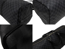 画像をギャラリービューアに読み込む, 極美品 LOUIS VUITTON ルイヴィトン キーポルバンドリエール55 ボストンバッグ N41413 ダミエグラフィット ブラック 中古 4b009856