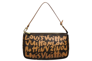 LOUIS VUITTON ルイヴィトン ポシェットアクセソワ―ル ポーチ M92193 モノグラム グラフィティ ブラウン PVC 美品 中古 4b009857