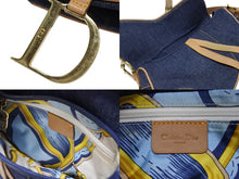 画像をギャラリービューアに読み込む, 極美品 CHRISTIAN DIOR クリスチャンディオール サドルバッグ ワンショルダーバッグ ガリアーノ期 デニム ブルー 中古 4b009863