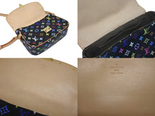 画像をギャラリービューアに読み込む, 極美品 LOUIS VUITTON ルイヴィトン ソローニュ ショルダーバッグ M92639 モノグラムマルチ ブラック 村上隆 中古 4b009865