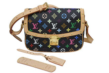 画像をギャラリービューアに読み込む, 極美品 LOUIS VUITTON ルイヴィトン ソローニュ ショルダーバッグ M92639 モノグラムマルチ ブラック 村上隆 中古 4b009865