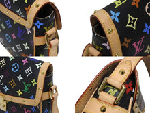 画像をギャラリービューアに読み込む, 極美品 LOUIS VUITTON ルイヴィトン ソローニュ ショルダーバッグ M92639 モノグラムマルチ ブラック 村上隆 中古 4b009865