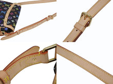 画像をギャラリービューアに読み込む, 極美品 LOUIS VUITTON ルイヴィトン ソローニュ ショルダーバッグ M92639 モノグラムマルチ ブラック 村上隆 中古 4b009865