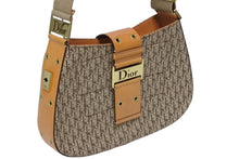 画像をギャラリービューアに読み込む, CHRISTIAN DIOR クリスチャンディオール ワンショルダーバッグ ストリートシック トロッターライン ベージュ ブラウン ゴールド金具 美品 中古 4b009868