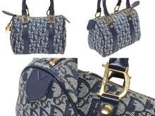 画像をギャラリービューアに読み込む, 極美品 Christian Dior ディオール ハンドバッグ ミニボストン トロッター ネイビー スピーディ 20cm 中古 4b009870