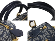 画像をギャラリービューアに読み込む, 極美品 Christian Dior ディオール ハンドバッグ ミニボストン トロッター ネイビー スピーディ 20cm 中古 4b009870