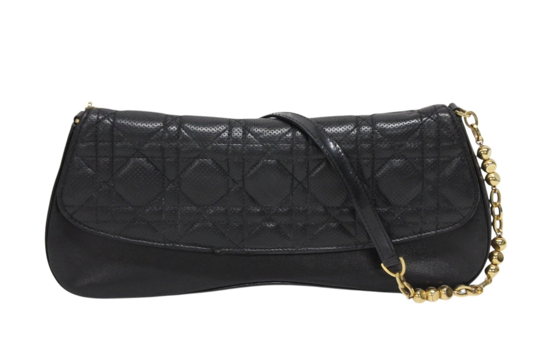 Christian Dior クリスチャンディオール ワンショルダーバッグ MA-0061 カナージュ パンチングレザー マリスパール 美品 中古 4b009871