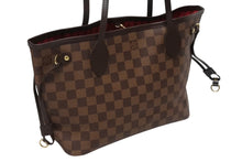 画像をギャラリービューアに読み込む, 極美品 LOUIS VUITTON ルイヴィトン ネヴァーフルPM ハンドバッグ N51109 ダミエキャンバス ブラウン ゴールド金具 中古 4b009872