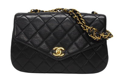 CHANEL シャネル Sフラップ チェーンワンショルダーバッグ A06429 3番台 ココマーク ラムスキン ブラック ゴールド金具 美品 中古 4b009875
