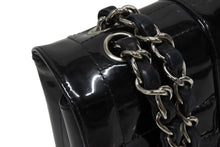 Load image into Gallery viewer, CHANEL シャネル Sフラップ Wチェーンショルダーバッグ 10番台 ココマーク パテントレザー ブラック シルバー金具 美品 中古 4b009878