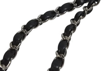 Load image into Gallery viewer, CHANEL シャネル Sフラップ Wチェーンショルダーバッグ 10番台 ココマーク パテントレザー ブラック シルバー金具 美品 中古 4b009878