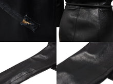 画像をギャラリービューアに読み込む, GUCCI グッチ レザーロングコート 239-1109-8801 サイズ38 ブラック 本革 ベルト付き トムフォード期 美品 中古 4b009886