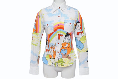 Christian Dior クリスチャンディオール ウエスタンシャツ 長袖 2P12055072 サイズ36 カートゥーン ガリアーノ期 美品 中古 4b009887