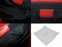 Load image into Gallery viewer, Christian Dior クリスチャンディオール ハンドバッグ サドルバック レザー レッド MU0021 ゴールド金具 美品 中古 4b009889