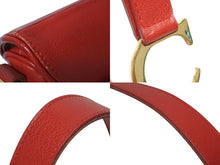 Load image into Gallery viewer, Christian Dior クリスチャンディオール ハンドバッグ サドルバック レザー レッド MU0021 ゴールド金具 美品 中古 4b009889
