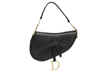 画像をギャラリービューアに読み込む, Christian Dior クリスチャンディオール ハンドバッグ サドルバック ブラック カーフ MU0060 ゴールド金具 美品 中古 4b009890