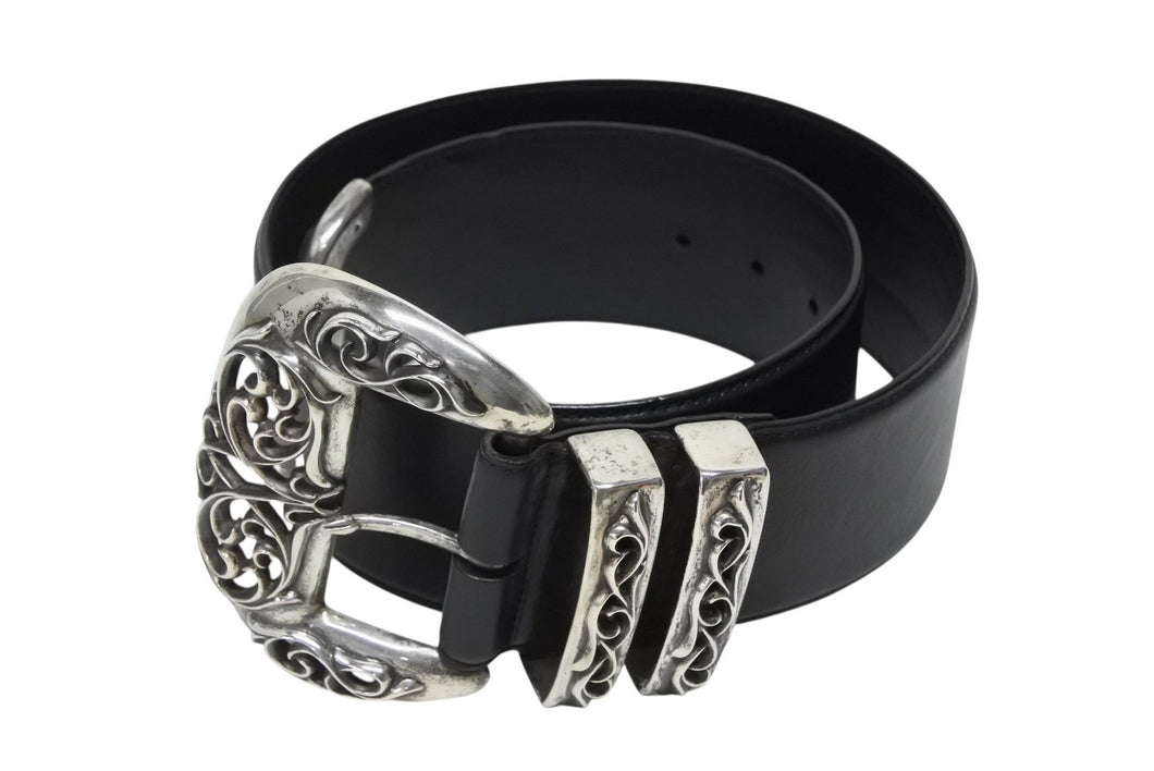 CHROME HEARTS クロムハーツ LARGE BLT CLASSIC 3PC ラージ クラシック3PC オーダー レザーベルト シルバー 美品 中古 4b009905