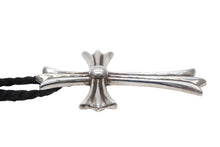 Load image into Gallery viewer, 極美品 CHROME HEARTS クロムハーツ CH CROSS LRG ラージCHクロス Wボロチップ ネックレス 重量約64.6g レザーブレイド 中古 4b009912