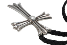 Load image into Gallery viewer, 極美品 CHROME HEARTS クロムハーツ CH CROSS LRG ラージCHクロス Wボロチップ ネックレス 重量約64.6g レザーブレイド 中古 4b009912