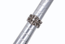 Load image into Gallery viewer, CHROME HEARTS クロムハーツ ダブルフローラルクロスリング 指輪 サイズ15号 重量約16,2g シルバー925 極美品 中古 4b009919