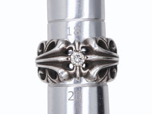 Load image into Gallery viewer, CHROME HEARTS クロムハーツ K&amp;T DIA フローラルリング パヴェダイヤ サイズ19号 重量18.3g シルバー925 美品 中古 4b009925