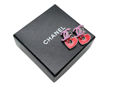 極美品 CHANEL シャネル ココマーク ハート ぶら下がりピアス 重量約7.0g 04P刻印 メタル シルバー 両耳用 中古 4b009602