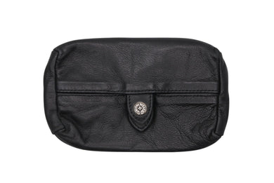 CHROME HEARTS クロムハーツ レザーティッシュケース ティッシュカバー ホースシュー ブラック シルバー925 シルバー金具 美品 中古 4b009938