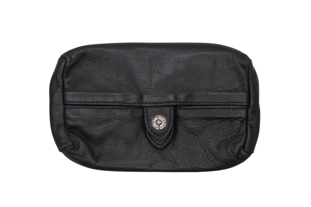 CHROME HEARTS クロムハーツ レザーティッシュケース ティッシュカバー ホースシュー ブラック シルバー925 シルバー金具 美品 中古 4b009938