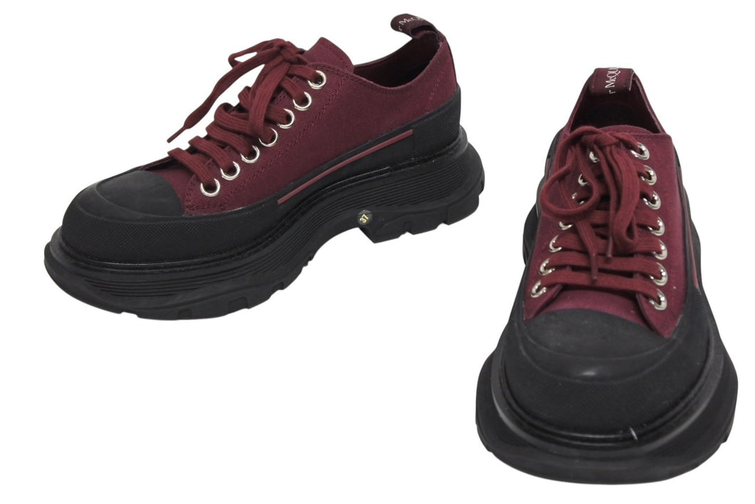 極美品 ALEXANDER MCQUEEN アレキサンダーマックイーン Tread Slick トレッドスリック スニーカー ボルドー サイズ37 中古 4b009947