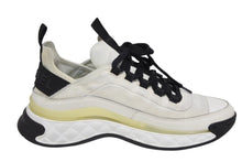 画像をギャラリービューアに読み込む, CHANEL シャネル ローカットスニーカー G35617 定価98019円 ミックスファイバー カーフスキン ホワイト ブラック サイズ38 1/2 美品 中古 4b009951