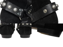 画像をギャラリービューアに読み込む, 極美品 Isabel Marant イザベル マラン ローリング アンクル ブーツ スウェード レザー ブラック シルバー金具 サイズ38 中古 4b009957