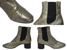 画像をギャラリービューアに読み込む, Isabel Marant イザベル マラン チェルシーブーツ レザー メタリック ブラック サイズ38 美品 中古 4b009958