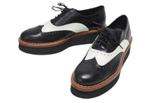 画像をギャラリービューアに読み込む, 新品同様 TOD&#39;S トッズ ウィングチップシューズ W-tip 靴 レザー ラバーソール ブラック ホワイト ブラウン サイズ38 1/2 中古 4b009959