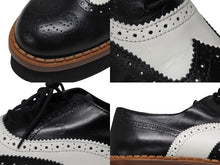 画像をギャラリービューアに読み込む, 新品同様 TOD&#39;S トッズ ウィングチップシューズ W-tip 靴 レザー ラバーソール ブラック ホワイト ブラウン サイズ38 1/2 中古 4b009959