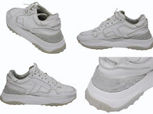 画像をギャラリービューアに読み込む, TOD&#39;S トッズ タブズ ローカット スニーカー シューズ レースアップ カーフレザー イタリア製 ホワイト グレー サイズ38 1/2 美品 中古 4b009961