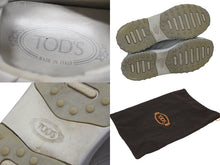 画像をギャラリービューアに読み込む, TOD&#39;S トッズ タブズ ローカット スニーカー シューズ レースアップ カーフレザー イタリア製 ホワイト グレー サイズ38 1/2 美品 中古 4b009961