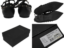 画像をギャラリービューアに読み込む, 極美品 VALENTINO ヴァレンティノ ポインテッドトゥ サンダル ロックスタッズシリーズ レザー ブラック サイズ38 1/2 中古 4b009962