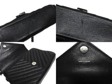 Load image into Gallery viewer, 極美品 SAINT LAURENT サンローラン カレッジ チェーンショルダーバッグ ハンドバッグ YSL ブラック ガンメタル金具 中古 4b009965