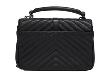 Load image into Gallery viewer, 極美品 SAINT LAURENT サンローラン カレッジ チェーンショルダーバッグ ハンドバッグ YSL ブラック ガンメタル金具 中古 4b009965