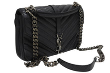 Load image into Gallery viewer, 極美品 SAINT LAURENT サンローラン カレッジ チェーンショルダーバッグ ハンドバッグ YSL ブラック ガンメタル金具 中古 4b009965
