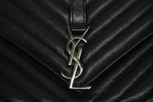 Load image into Gallery viewer, 極美品 SAINT LAURENT サンローラン カレッジ チェーンショルダーバッグ ハンドバッグ YSL ブラック ガンメタル金具 中古 4b009965