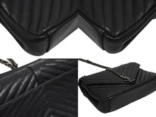 Load image into Gallery viewer, 極美品 SAINT LAURENT サンローラン カレッジ チェーンショルダーバッグ ハンドバッグ YSL ブラック ガンメタル金具 中古 4b009965