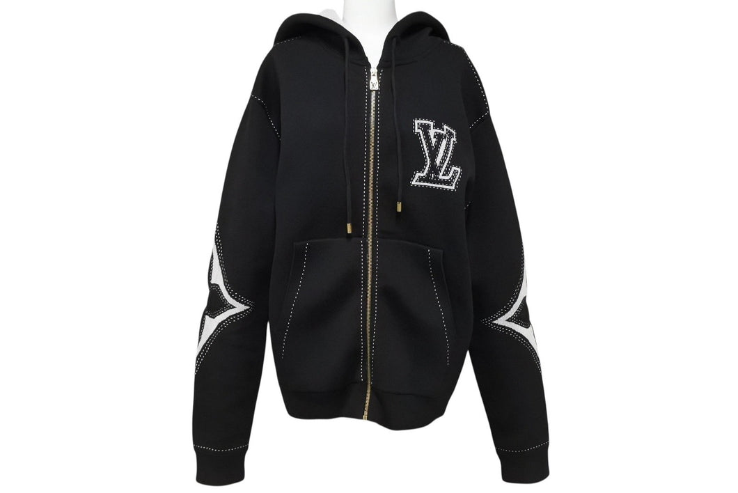 極美品 LOUIS VUITTON ルイヴィトン 24AW ジップアップフーディー RM242M AUR HRN89W サイズM ブラック ファレル ウィリアムス 中古 4b010009