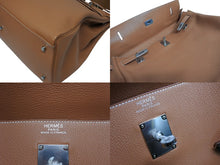 Load image into Gallery viewer, 未使用 激レア HERMES エルメス ケリー50 ハンドバック ゴールド トリヨンクレマンス シルバー金具 B刻印 中古 4b010020