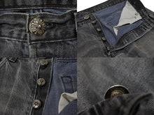 Load image into Gallery viewer, CHROME HEARTS クロムハーツ セメタリー クロスパッチ デニム パンツ リーバイス LEVI`S 501 サイズ31 ブラック 美品 中古 4b010029
