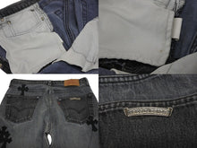 Load image into Gallery viewer, CHROME HEARTS クロムハーツ セメタリー クロスパッチ デニム パンツ リーバイス LEVI`S 501 サイズ31 ブラック 美品 中古 4b010029